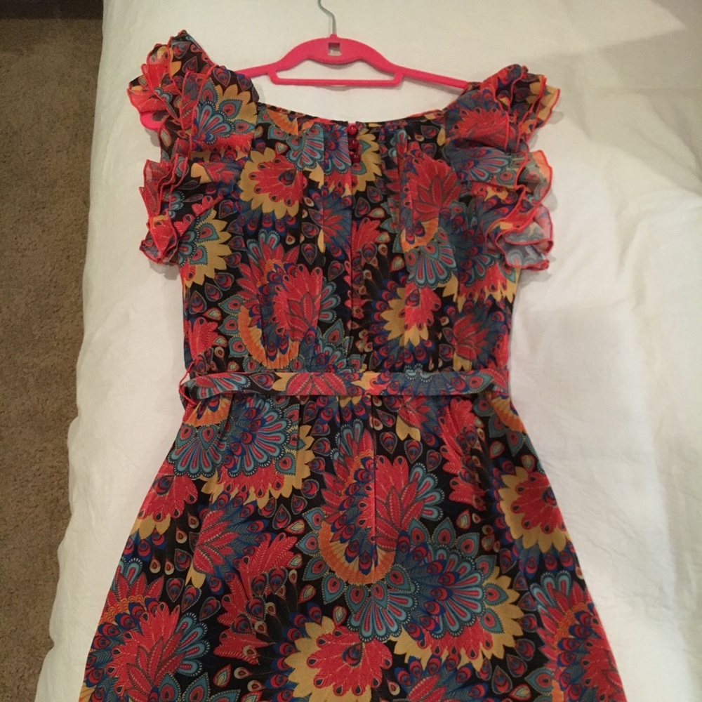 BOUTIQUE Joy Joy RUFFLE SLEEVE BELTED DRESS XS